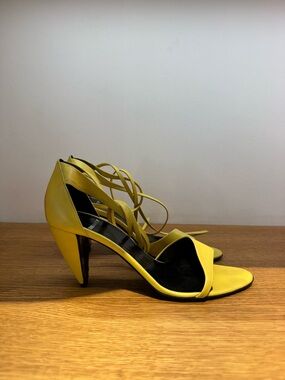 Pierre Hardy Yellow Lace-Up Strappy Heels